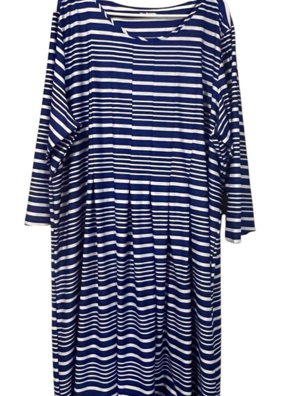 Women's Kim Rogers Curvy Stripe Long Sleeved Dress Size 3X Stretch Loungewear